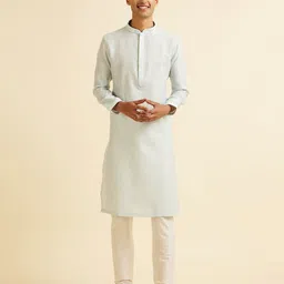 Manyavar Ethnic Motifs Woven Design Regular Thread Work Kurta With Pyjama image 2