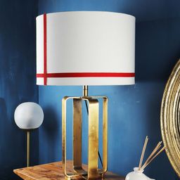 Grated Ginger White Self Design Cross Table Lamp-57