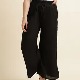 Fabclub Women Black Viscose Rayon Palazzos-image-21