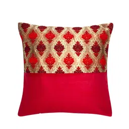 Alina decor Red & Beige Set of 2 Ethnic Motifs Square Cushion Covers image 2