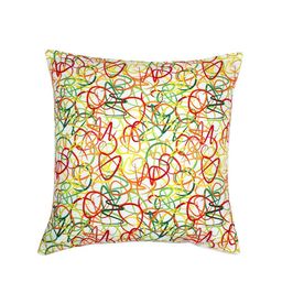 Alina decor White & Red Set of 2 Abstract Square Cushion Covers image 4