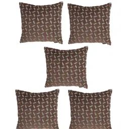 ROMEE Brown Set of 5 Geometric Square Cushion Covers image 2