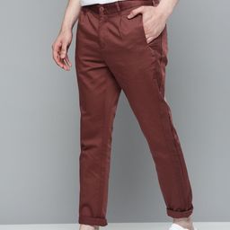 Mast & Harbour Men Pure Cotton Trousers-picture-1