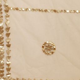 Clora Creation Beige Embroidered Gotta Patti Net Dupatta image 3