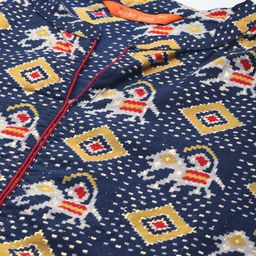 Indo Era Plus Size Geometric Foil Printed Block Print Kurta image 2