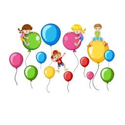 rawpockets Multicoloured Flying Balloon Wall Stickers-image-85