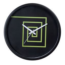Bodh Design Black & Green Printed Contemporary 28 Cm Analogue Wall Clock-image-80