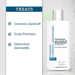 FIXDERMA COSMETIC LABORATORIES Paraben Free T-Shampoo For Dandruff - 200ml image 3