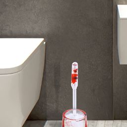 OBSESSIONS Red & Transparent Glass Toilet Brush With Holder-6