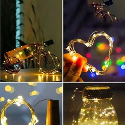 Glimmer Lightings Gold Toned 5 Pieces Yellow Fairy Cork String Lights-5
