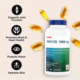GNC Men Set Of 3 Fish Oil 1000mg, Mega Men One Daily Multivitamin & Calcium Plus 1000mg image 3