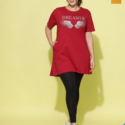 9shines Label Pack Of 2 Graphic Printed Cotton Plus Size Longline Lounge T-Shirts-image-54