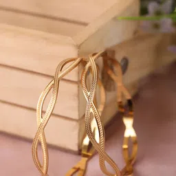 Zeraki Jewels Shehnaz Designer Set Of 2 Gold-Plated Textured Bangles image 3