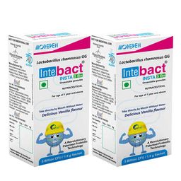 Dr. Morepen Intebact Insta 5 Bn Probiotic,  6 sachets/pack  Delicious Vanilla (Pack of 2) -22