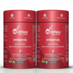 WishNew Wellness Hydrafuel Instant Drink Mix,  20 sachets/pack  Strawberry & Watermelon (Pack of 2) -image-46