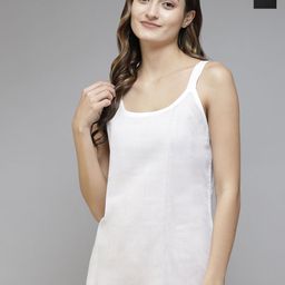ADA Women Black & White Pack of 2 Cotton Solid ShortHandloom Camisoles-picture-36