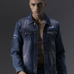 High Star Washed Spread Collar Long Sleeves Denim Jacket-29
