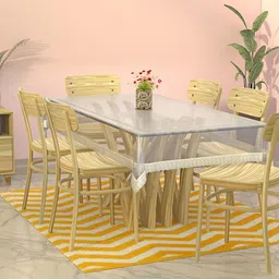 Kuber Industries Grey 6-Seater Rectangular Table Cover image 4