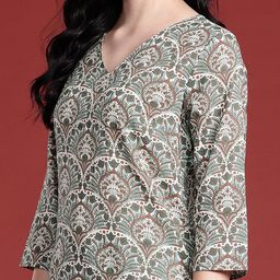 Anouk Ethnic Motifs Printed Kurta with Trousers & With Dupatta image 3