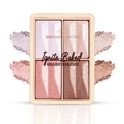 SHRYOAN Ignite Baked Multi Shimmer Long-Wearing Blusher & Highlighter Palette - Shade 04-22