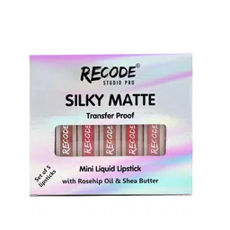Recode 5Pcs Silky Matte Mini Liquid Lipsticks - 1.25ml each - Shades 03-04-07-08-10 image 2