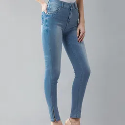 Miss Chase Women Blue Skinny Fit Cropped High-Rise Clean Look Jeans-image-98