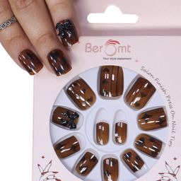 BEROMT 12 Pcs Long-Lasting Reusable Lightweight Salon Finish Press on Nail Tips- Shade 744-image-76