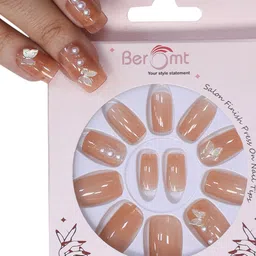 BEROMT 12 Pcs Long-Lasting Reusable Lightweight Salon Finish Press on Nail Tips - 761-24