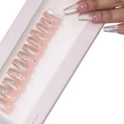 BEROMT 12 Pcs Long-Lasting Reusable Lightweight Salon Finish Press on Nail Tips- Shade 741-23