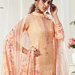ALIZEH Ethnic Motifs Printed Sequinned Straight Kurta With Trousers & Dupatta image 2