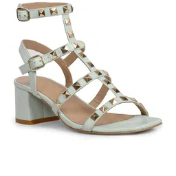 Saint G Embellished Leather Block Heels With Ankle Loop image 3