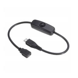 Micro USB Male to Female Pure Copper Power Cord Cable with Switch for Raspberry Pi 3 image 1