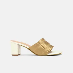 ALL TABS OPEN Textured PU Party Block Mules with Bows image 2