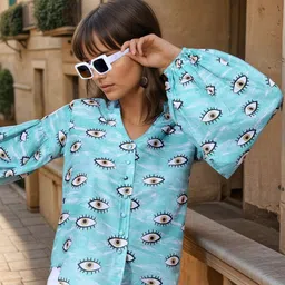 Stylecast X Hersheinbox Conversational Print Shirt Style Top image 2