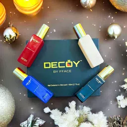 DECOY Set Of 4 Blue Zephyr, Passionate Red, Intense Black & Peachy Saas EDP - 20 ml Each image 3