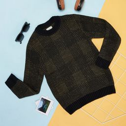 Pantaloons Junior Boys Olive Green & Black Checked Pullover-picture-18
