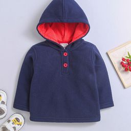 Nino Bambino Unisex Kids Navy Blue Solid Hooded Sweatshirt-image-60