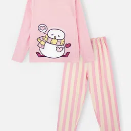 Nap Chief Girls Printed Relaxed Fit Pure Cotton Night suit-picture-0