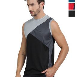 FTX Pack Of 4 Colourblocked Round Neck Gym Vests 709-2_709-3_709-12_709-15-S-image-72
