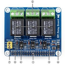 Waveshare 3 Channel Relay HAT Smart Home for Raspberry Pi 3 image 3