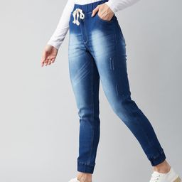 Roadster Women Relaxed-Fit Stretchable Denim Joggers-image-63