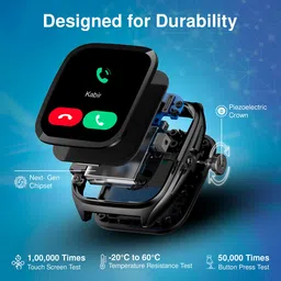 Titan Evolution 1.85 Curved AMOLED Display Working Crown BT Calling IP68 Smart Watch image 4