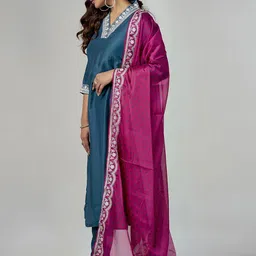Anouk Rustic Women Regular Kurta with Trousers & With Dupatta image 4