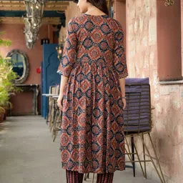 KALINI Selection Of 2 Ethnic Motifs Printed Anarkali Kurtas With Trousers And Dupattas image 4