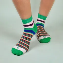 TalkingSox Unisex Set Of 4 Striped Soft Ankle Length Socks image 4