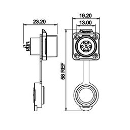 LP-12 Female 7 Pin Soldering Type Power Connector with Plastic Shell IP67 100V 3ALP-12 Female 7 Pin Soldering Type Power Connector with Plastic Shell IP67 100V 3A image 2