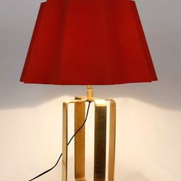 Grated Ginger Red Self Design Contemporary Cross Table Lamp image 5
