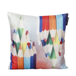 ROMEE Blue & Red Set of 5 Abstract Square Cushion Covers image 3