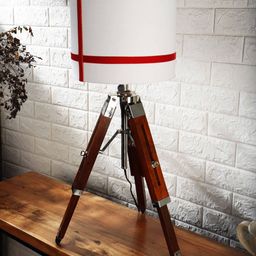 Grated Ginger White Solid Contemporary Tripod Table Lamp with Shade-11