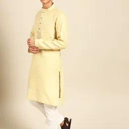 MANQ Men Ethnic Motifs Printed Regular Kurta with Pyjamas image 3